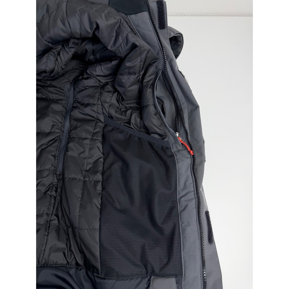 Eddie Bauer Mens Nylon WeatherEdge Plus Ski Jacket S Grey Hooded Powder Skirt - Picture 7 of 12